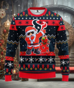 Houston Texans Dabbing Santa Claus Ugly Christmas Sweater