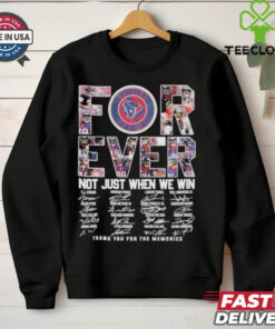 **Houston Texans Forever Not Just When We Win Thank You For The Memories Signatures Shirt** – Honor the legacy of the Houston Texans with this heartfelt shirt featuring signatures from key players and the phrase, 