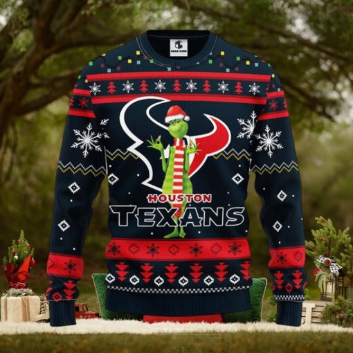 Houston Texans Funny Grinch Christmas Ugly Sweater