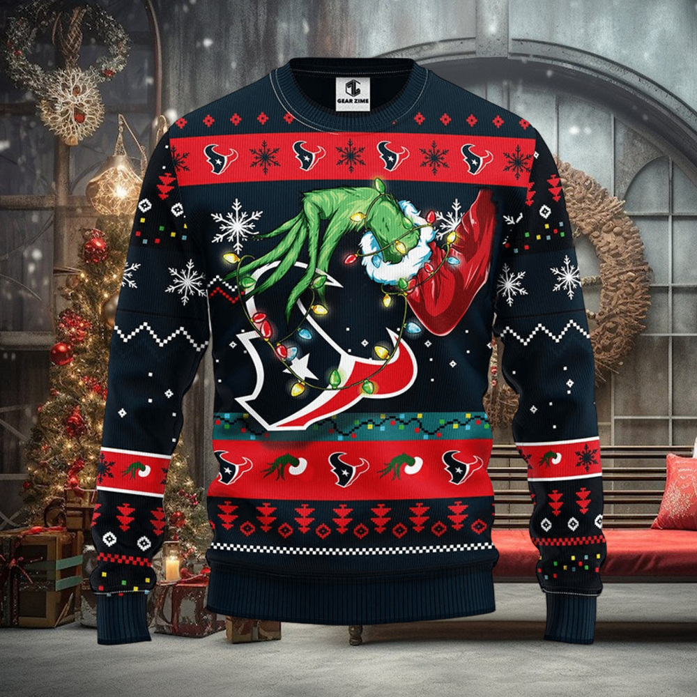 Houston Texans Grinch Christmas Ugly Sweater Houston Texans Grinch Christmas Ugly Sweater