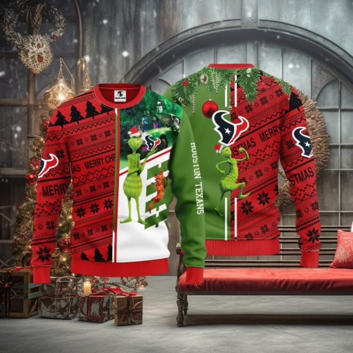 Houston Texans Grinch & Scooby Doo Christmas Ugly Sweater 1