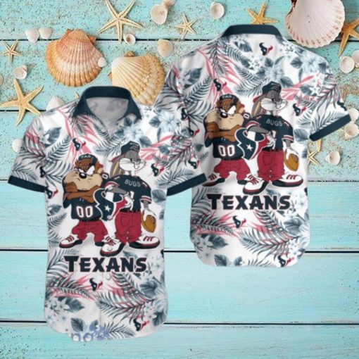 Houston Texans Hawaiian Shirt Taz and Bugs For NFL Team