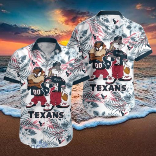 Houston Texans Hawaiian Shirt Taz and Bugs For NFL Team