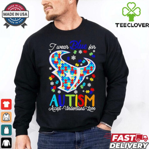 Houston Texans I wear blue for Autism accept understand love shirt