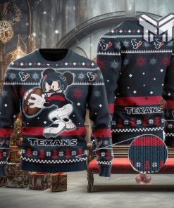 Houston Texans Mickey Mouse Funny All Over Print Ugly Christmas Sweater