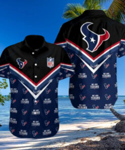 Houston Texans NFL Emblem Hawaiian Casual Shirt