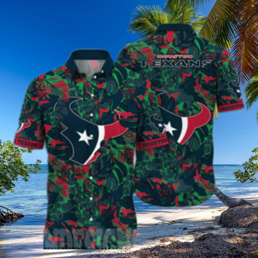 Houston Texans NFL Flower Full Printed Hawaiian Shirt Houston Texans NFL Flower Full Printed Hawaiian Shirt