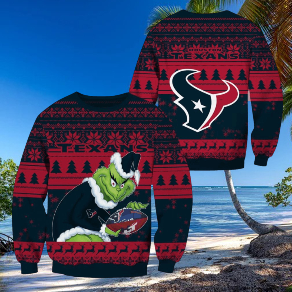 NFL Houston Texans Snow 3D Ugly Christmas Sweater Custom Number And Name  Fans Gift - Freedomdesign