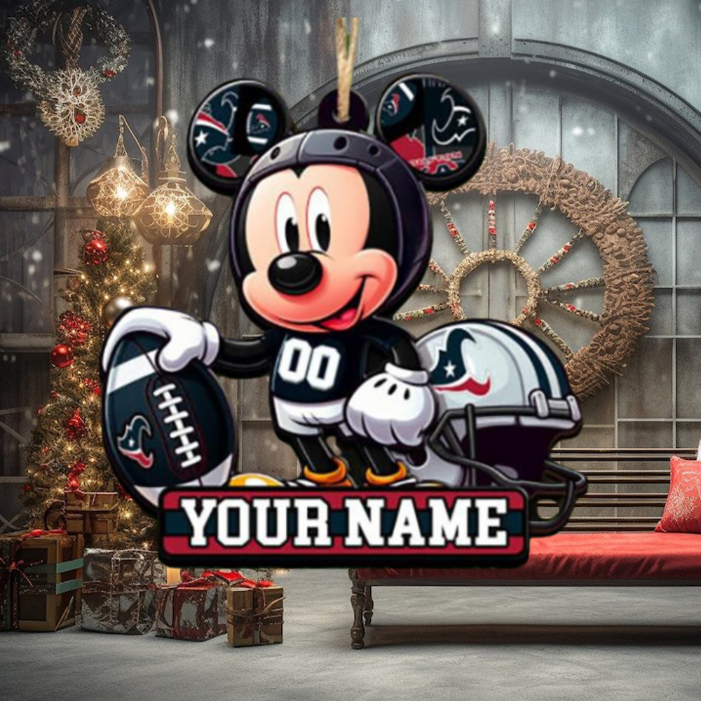 Houston Texans NFL Mickey Disney Christmas Ornament Houston Texans NFL Mickey Disney Christmas Ornament