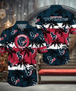 Houston Texans Palm Tree Pattern Hawaiian shirt, Houston Texans Gifts