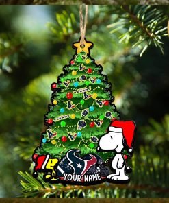 Houston Texans Personalized Your Name Snoopy And Peanut Ornament Christmas Gifts For NFL Fans SP161023141ID03