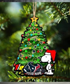 Houston Texans Personalized Your Name Snoopy And Peanut Ornament Christmas Gifts For NFL Fans SP161023141ID03