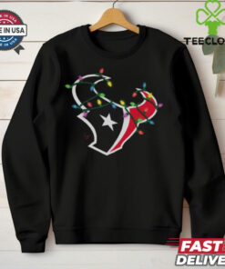 Houston Texans Primary Logo Holiday Lights T Shirt