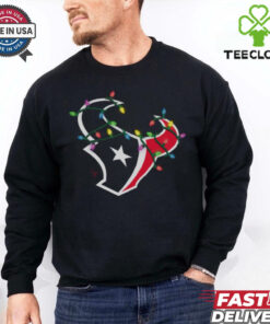 Houston Texans Primary Logo Holiday Lights T Shirt