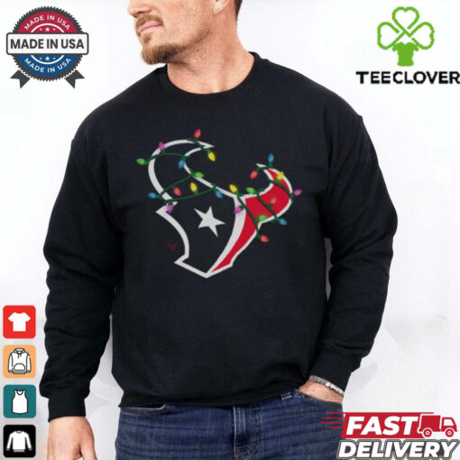 Houston Texans Primary Logo Holiday Lights T Shirt