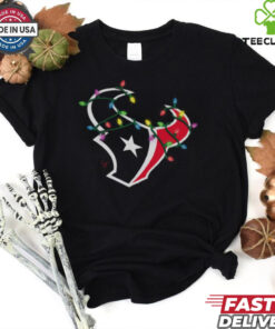 Houston Texans Primary Logo Holiday Lights T Shirt
