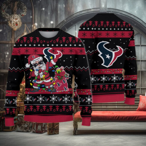 Houston Texans Santa Claus Ugly Christmas Sweater