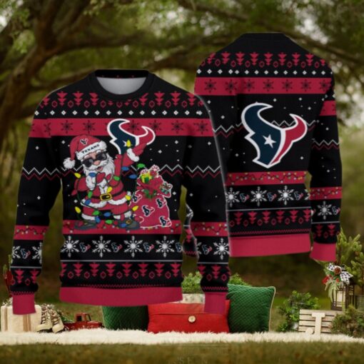 Houston Texans Santa Claus Ugly Christmas Sweater