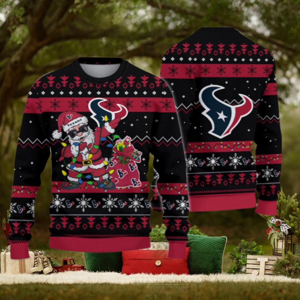 Houston Texans Santa Claus Ugly Christmas Sweater Houston Texans Santa Claus Ugly Christmas Sweater