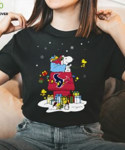 Houston Texans Santa Snoopy Wish You A Merry Christmas Shirt