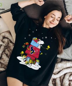 Houston Texans Santa Snoopy Wish You A Merry Christmas Shirt