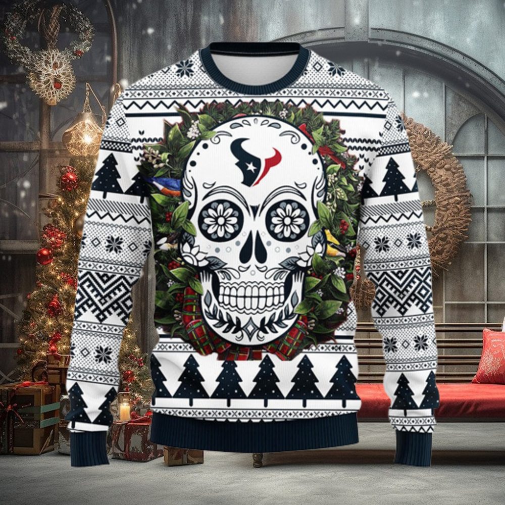 Buffalo Bills Skull Flower Ugly Christmas Ugly Sweater - Limotees