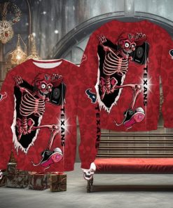 Houston Texans Skull Halloween Avalanche Halloween Ugly Sweater For Men And Women Gift Christmas