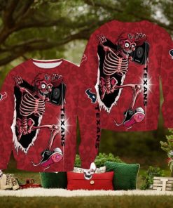 Houston Texans Skull Halloween Avalanche Halloween Ugly Sweater For Men And Women Gift Christmas