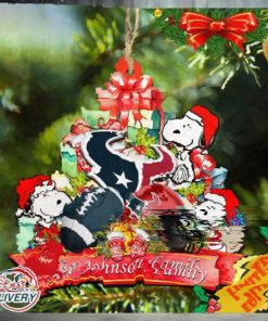 Houston Texans Snoopy And NFL Sport Ornament Personalized Your Family Name