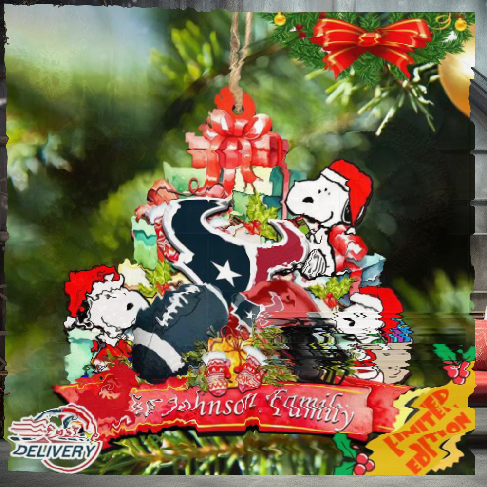 Houston Texans Snoopy And NFL Sport Ornament Personalized Your Family Name Houston Texans Snoopy And NFL Sport Ornament Personalized Your Family Name
