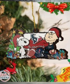 Houston Texans Snoopy NFL Sport Ornament Custom Your Family Name
