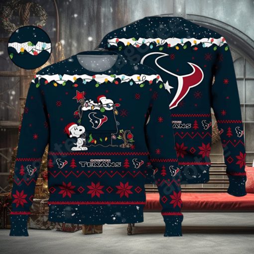 Houston Texans Snoopy NFL Ugly Christmas Sweater