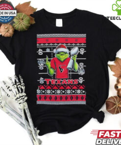 Houston Texans X Grinch Christmas with Super Bowl Trophy ugly Christmas shirt