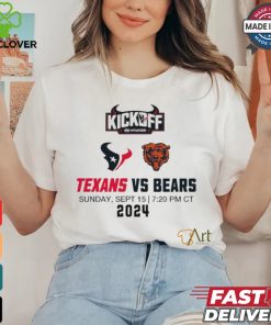 Houston Texans vs. Chicago Bears Sunday Sept 15 2024 NFL Kickoff game matchup shirt