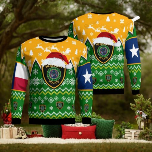 Houston Texas Houston Police Department Christmas Knitting Pattern Ugly Christmas Holiday Sweater