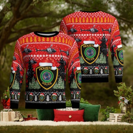 Houston Texas Houston Police Department H125 Helicopter Christmas For Christmas Gifts Ugly Christmas Sweater