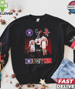 Houston sport teams Astros Texans Rockets players Altuve Stroud Sheppard shirt