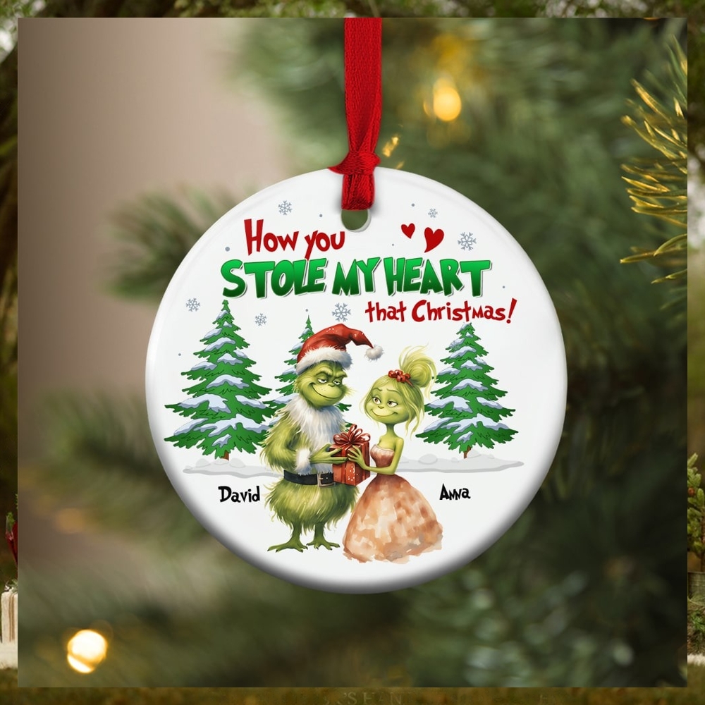 How You Stole My Heart That Christmas, Personalized Couple Ornament, Couple Gift How You Stole My Heart That Christmas, Personalized Couple Ornament, Couple Gift