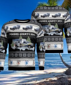 Hughes County Emergency Medical Service AOP Christmas Ugly Sweater