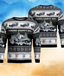 Hughes County Emergency Medical Service AOP Christmas Ugly Sweater