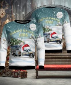 Hughes County Emergency Medical Service Santa Hat AOP Christmas Ugly Sweater Christmas Season Gift