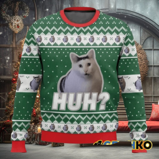 Huh Cat meme Christmas Ugly Sweater