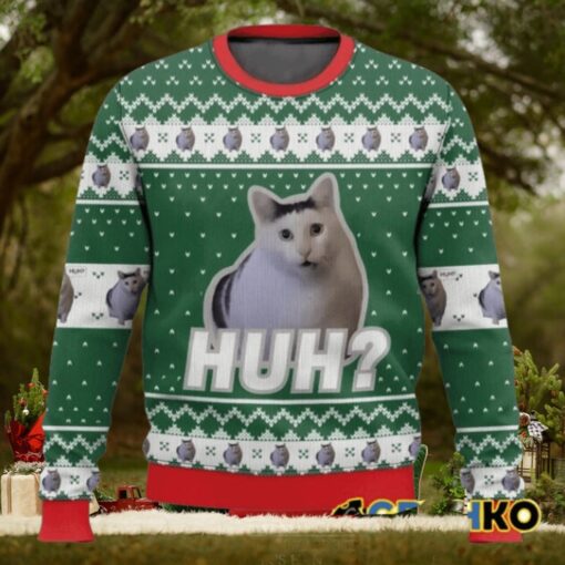 Huh Cat meme Christmas Ugly Sweater