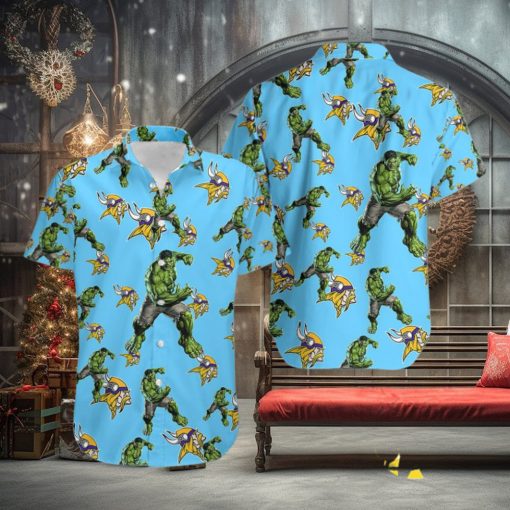 Hulk Marvel Avengers Style Clothing Hawaiian Shirt Print Minnesota Vikings