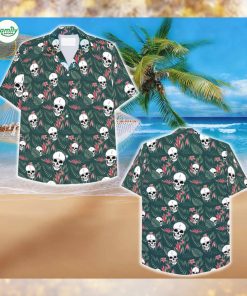 Human skull and Tropical flowers Shirt