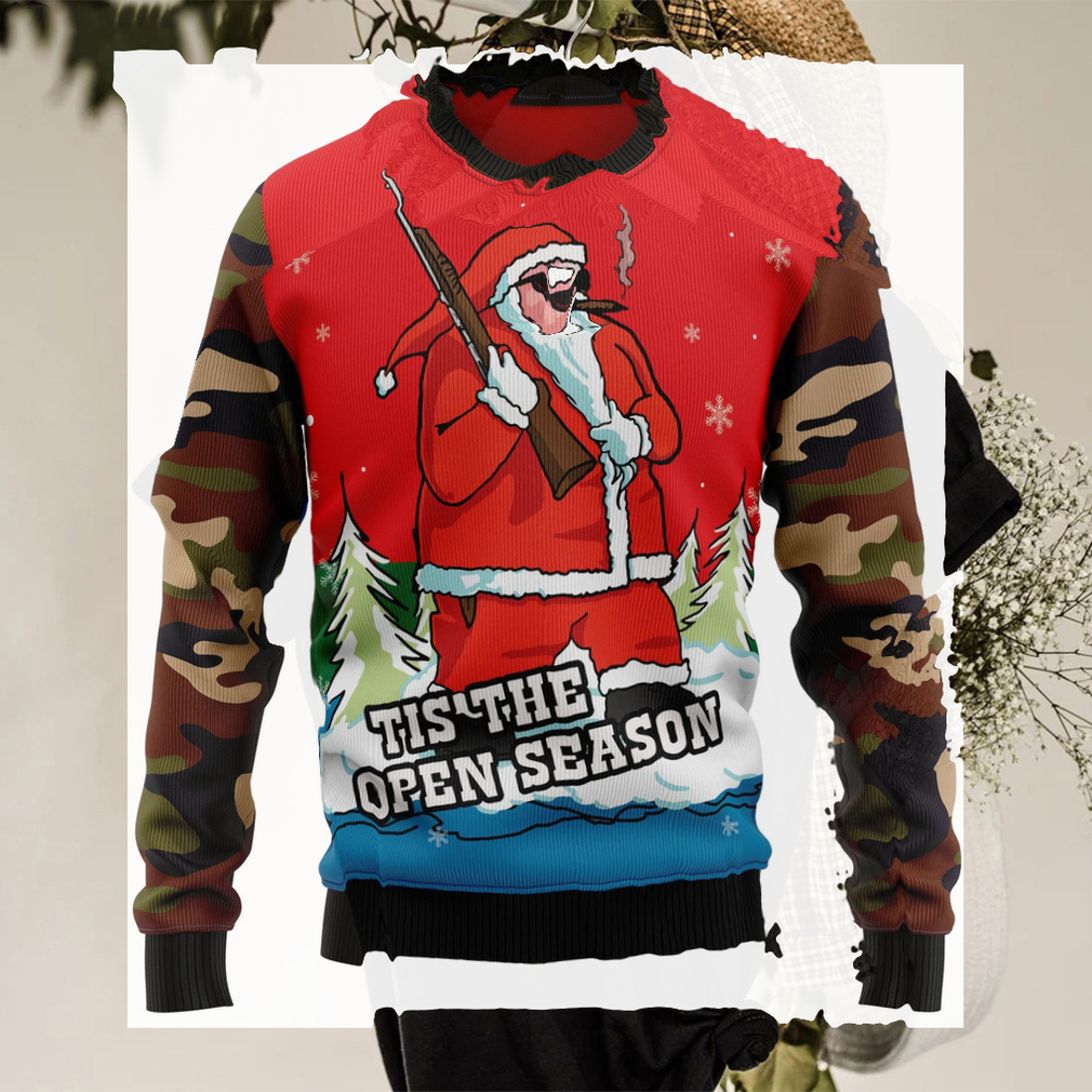 Hunting Santa Christmas Graphic Sweater