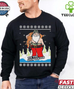 Hunting Santa Tis The Open Season Ugly Christmas Sweaters 2024 t shirt