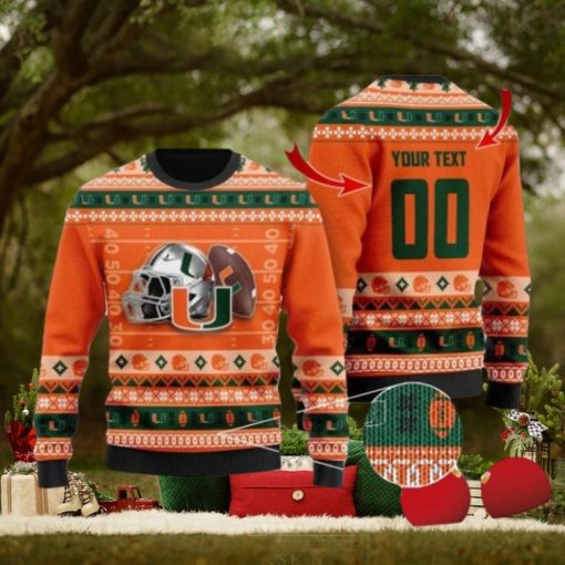 Hurricanes Custom Name & Number Personalized Knitted Ugly Christmas Sweater