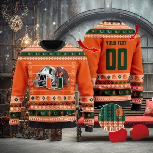 Hurricanes Custom Name & Number Personalized Knitted Ugly Christmas Sweater