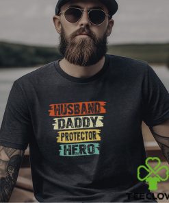 Husband Daddy Protector Hero Fathers Day For Dad T shirt